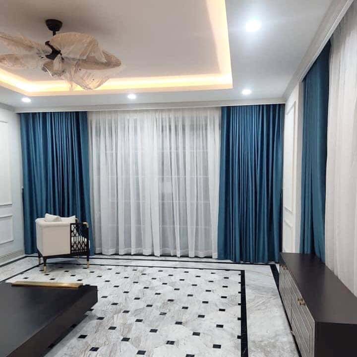 Rèm Vải Xanh Ngọc 2 Lớp