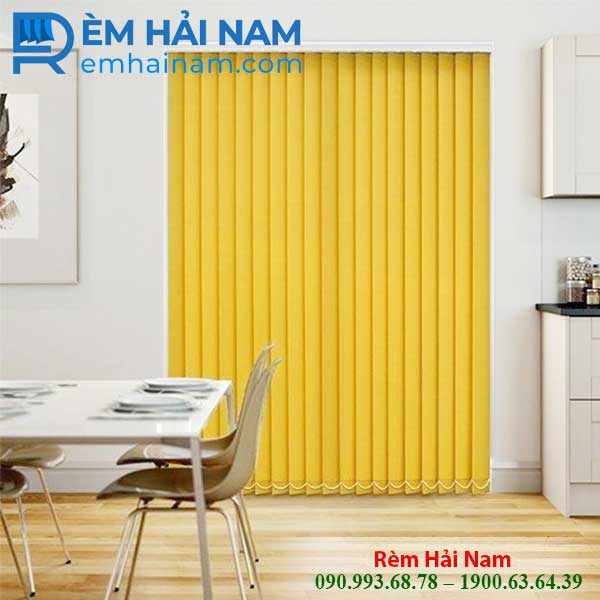 Rèm lá lật dọc màu vàng