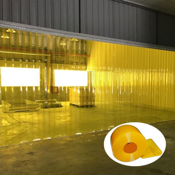 Rèm Nhựa Ngăn Lạnh Màu Vàng Đậm (Nhựa Trong PVC)