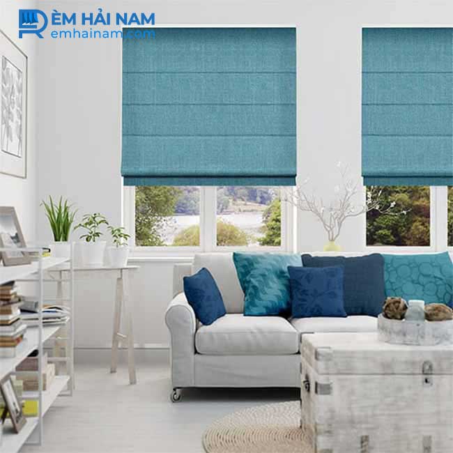 Alternative view of Rèm Roman Đẹp Màu Xanh Lam [Giá Rẻ] Cho Cửa Sổ