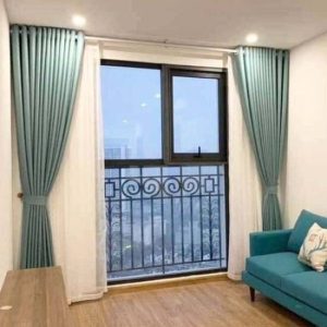 Rèm Vải Cản Nắng Màu Xanh Mát Dịu