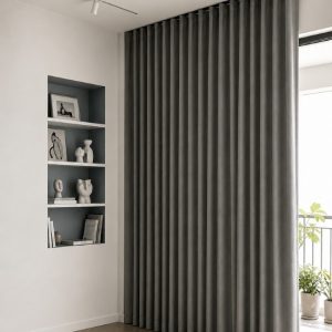 Rèm Vải Cotton Màu Xám Khói