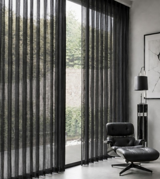 Rèm Vải Linen Noir Tối Màu