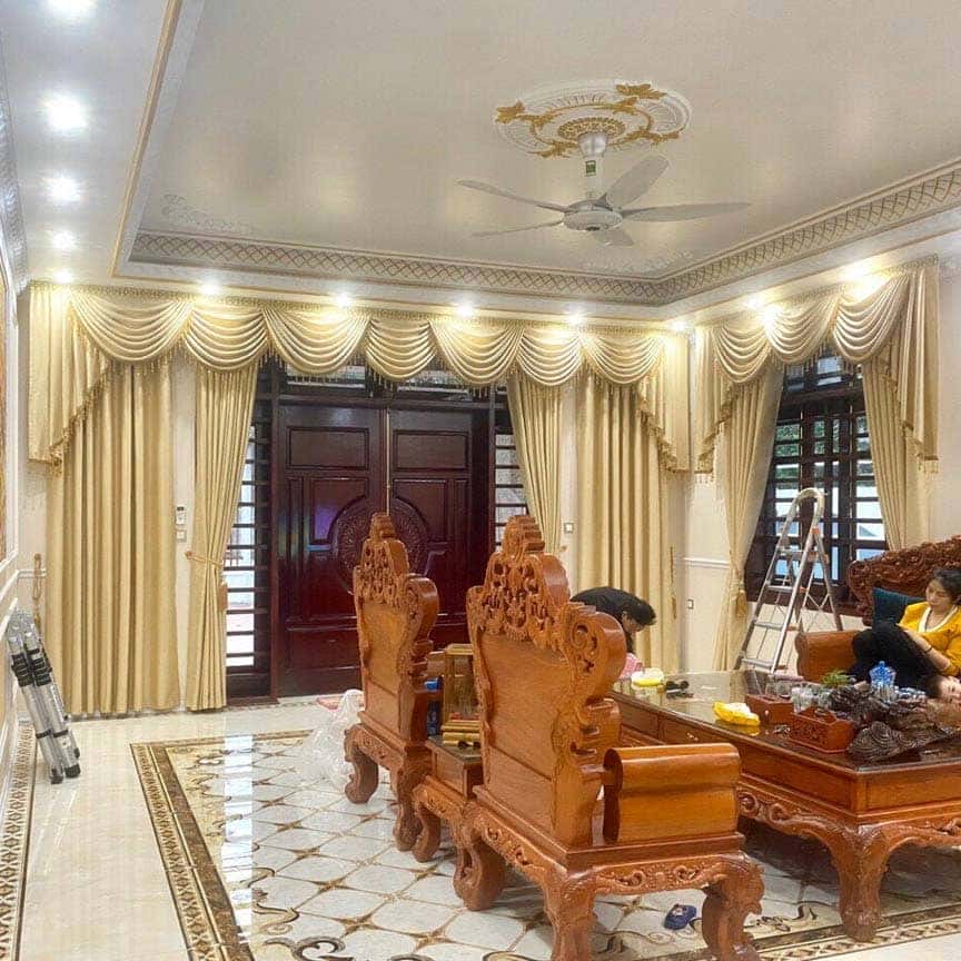 Rèm Vải Hoàng Gia Màu Vàng Quyền Quý