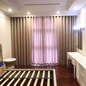 Rèm Vải 2 Lớp Màu Nâu Hiện Đại