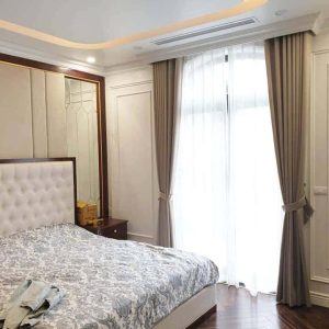 Rèm Vải Trơn 2 Lớp Màu Nâu