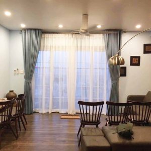 Rèm Vải Màu Xanh Hiện Đại, Năng Động
